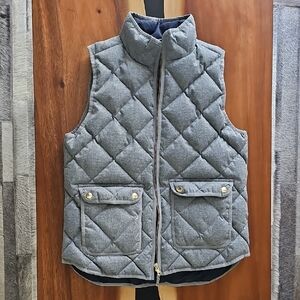 Gray Quilted Vest with Pockets
